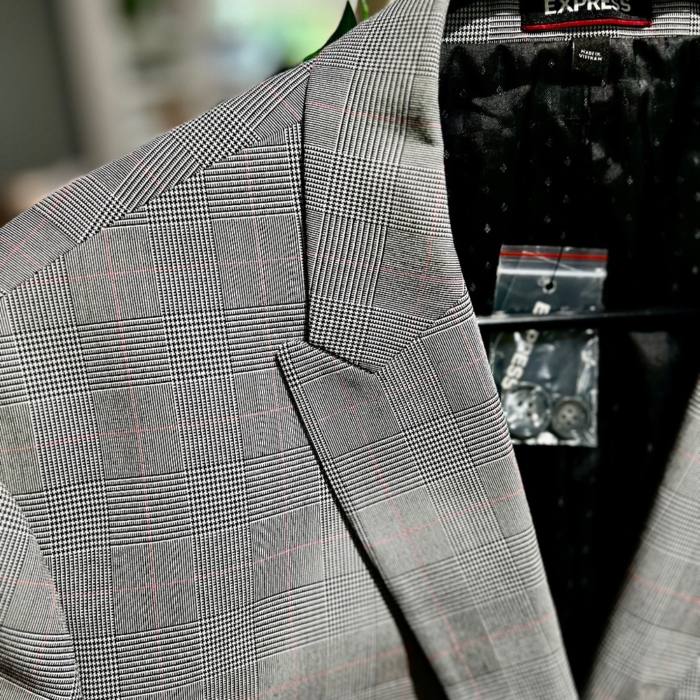 Plaid Slim Fit Express Suit Jacket